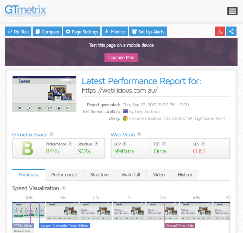 gtmetrix example